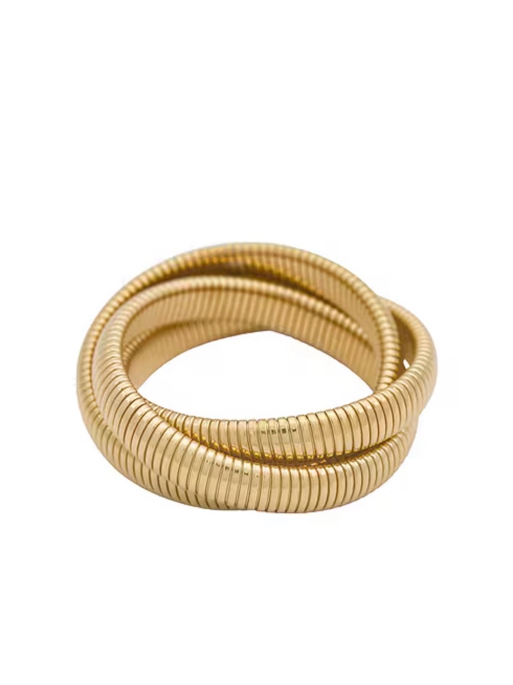 Chunky Triple Intertwined Snake Bracelet in Gold
